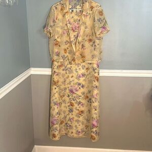 Vintage 90s long floral dress cottagecore fairy‎ core layered unique dress